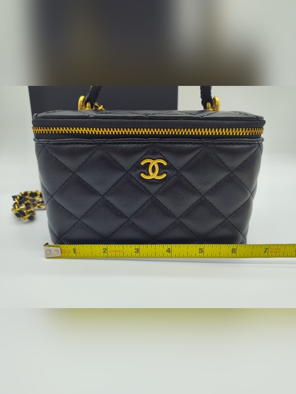 CHANEL Black Quilted Mini Vanity Bag with Gold Hardware - Picture 7 of 13